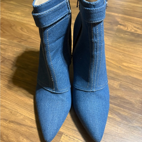 Rouge Helium Blue Denim Ankle Boots with Buckle size 10 - Picture 3 of 6